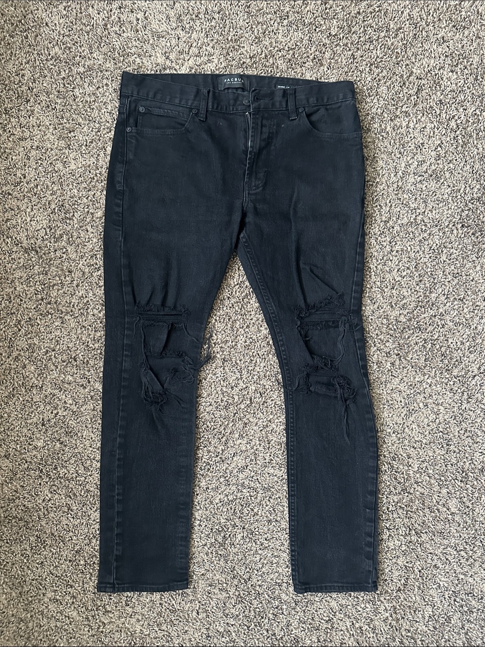 rag & bone Men's Black Ripped Skinny Jeans